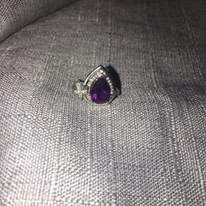 Charming Genuine Amethyst & Diamond Accented Ring